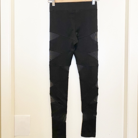 Bebe Cut Out Stretch Tights Leggings Black Small - Picture 2 of 10